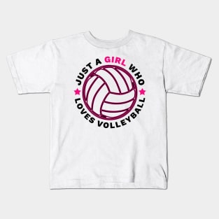 Just A Girl Who Loves Volleyball Kids T-Shirt